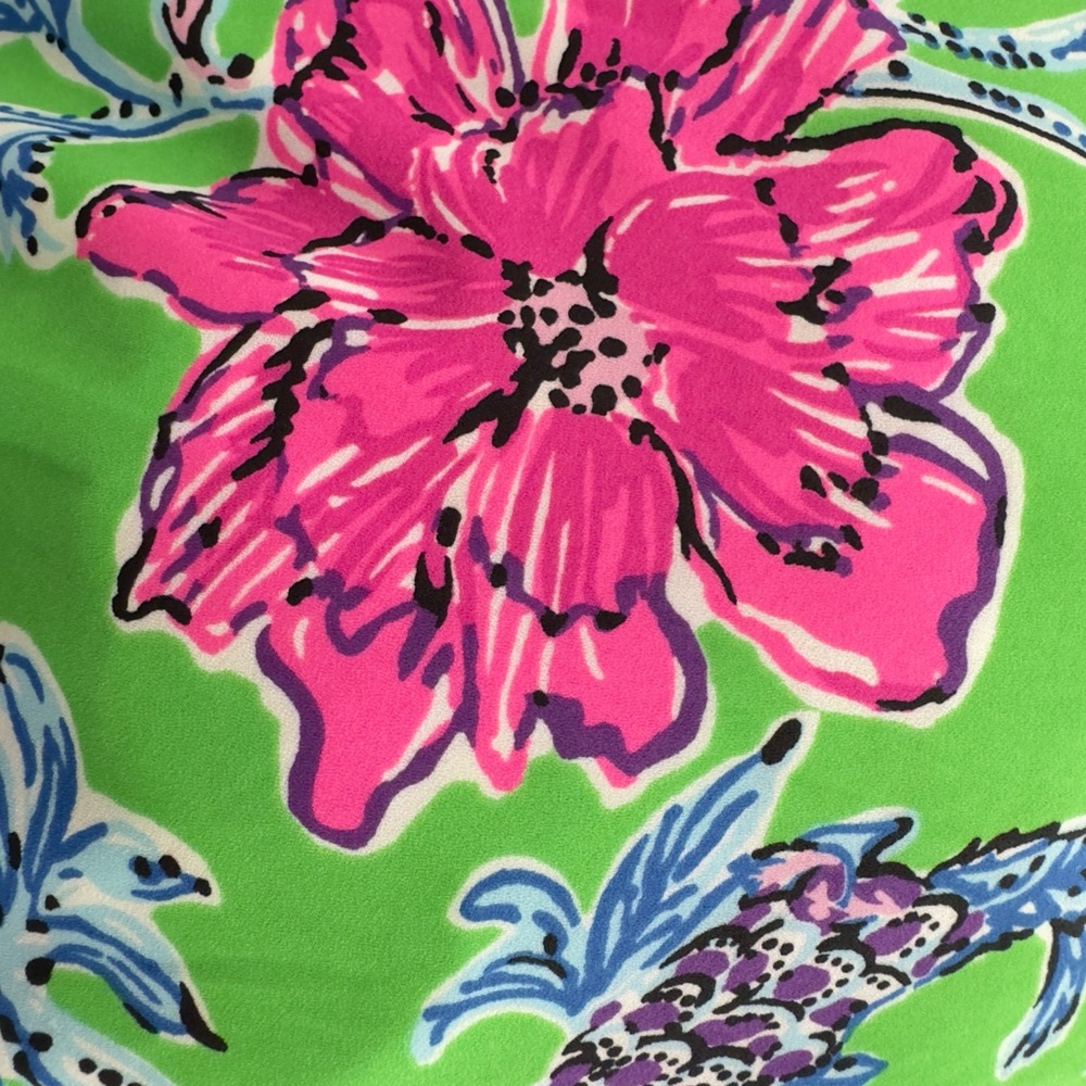 Lilly Pulitzer Cristiana Stretch Midi Dress Gecko Green Brewsters Blooms Sz 00 - Picture 9 of 16